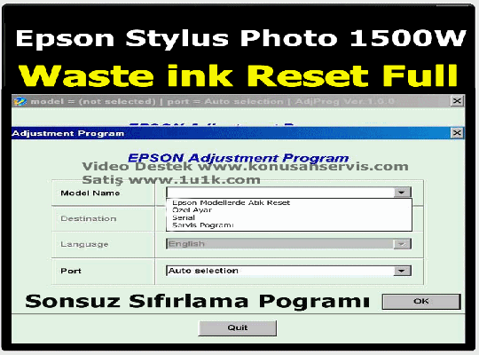 Epson Stylus Photo 1500W Reset Emici Dolu Giderme